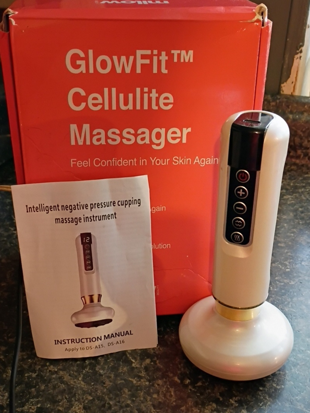 GlowFit Cellulite Massager Handheld Device in White